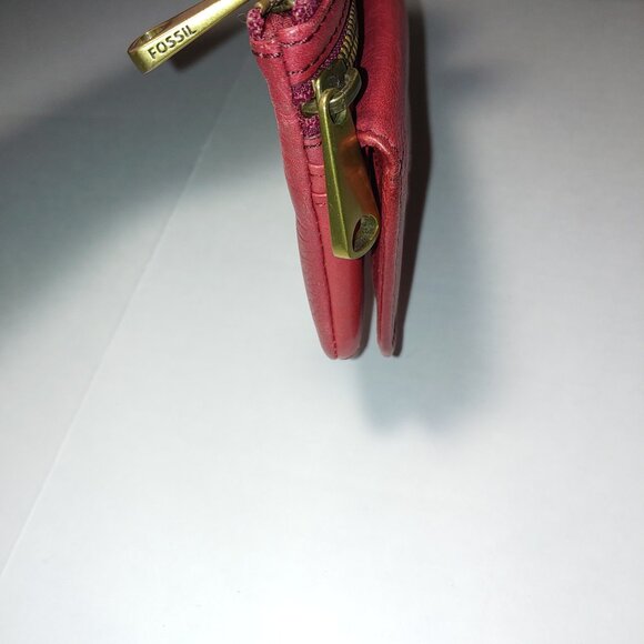 Fossil Long Live Vintage Leather Wallet Red - Picture 16 of 16